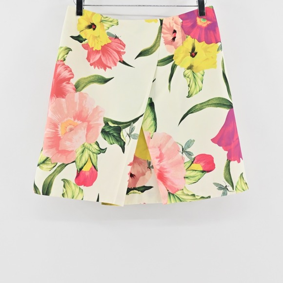 Ted Baker Floral Mini ALine Skirt Size S Flower at High Tea Print Casual Chic - Picture 1 of 12
